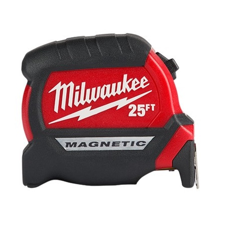 25' Magnetic Tape Measure, 5-Point Reinforced Frame
